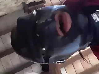 Amateur slave girl enjoys procurement his throat fucked balls deep